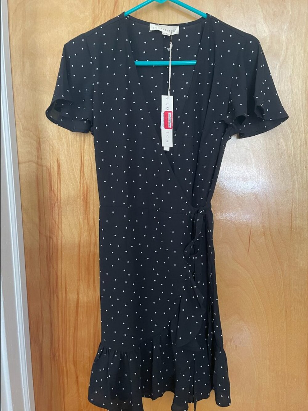 NWT Black & White Polka Dot Wrap Dress - S | Nordstrom Rack | Love Stitch Brand